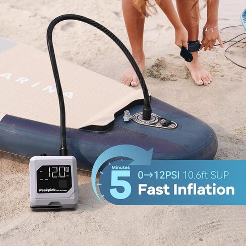 20PSI Electric Paddle Board Pump, Rechargeable Battery-Powered, Intelligent Dual Stage Inflation & Deflation, Auto-Off SUP Air Pump for Stand Up Paddle Boards,Surfing Kite, Tent, Mattress in Kuwait