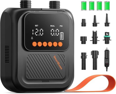Rechargeable Paddle Board Pump, 2025 Portable SUP Air Pump with Dual Stage Inflation, 3x4500MAH, Up to 20 PSI, 30% Faster with Auto-Off, Ideal for Kayaks, Boats, and Tents in Saudi Arabia