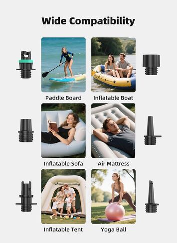 Rechargeable Paddle Board Pump, 2025 Portable SUP Air Pump with Dual Stage Inflation, 3x4500MAH, Up to 20 PSI, 30% Faster with Auto-Off, Ideal for Kayaks, Boats, and Tents in Saudi Arabia