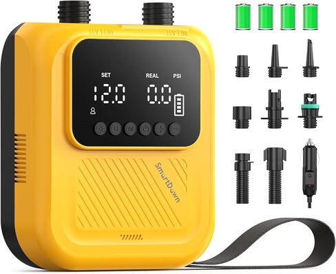 Rechargeable Paddle Board Pump, 2025 Portable SUP Air Pump with Dual Stage Inflation, 3x4500MAH, Up to 20 PSI, 30% Faster with Auto-Off, Ideal for Kayaks, Boats, and Tents in Saudi Arabia