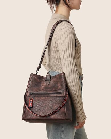 FADEON Bucket Bag for Women Purses and Handbags Designer Hobo Bags for Women Crossbody PU Leather Shoulder Bag Trendy Brown in Saudi Arabia