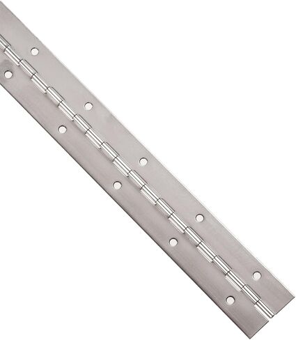 Stainless Steel 304 Continuous Hinge with Holes, Unfinished, 0.06" Leaf Thickness, 3" Open Width, 1/8" Pin Diameter, 1/2" Knuckle Length, 5' Long (Pack of 1) in Saudi Arabia
