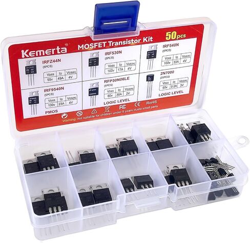 6 القيم 50 PCS MOSFET Transistor Kit ، IRFZ44N IRF530N IRF540N RFP30N06LE 2N7000 IRF9540 N Channel P chann in Saudi Arabia