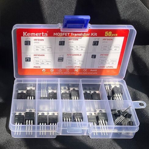 6 القيم 50 PCS MOSFET Transistor Kit ، IRFZ44N IRF530N IRF540N RFP30N06LE 2N7000 IRF9540 N Channel P chann in Saudi Arabia