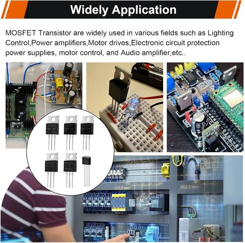 6 القيم 50 PCS MOSFET Transistor Kit ، IRFZ44N IRF530N IRF540N RFP30N06LE 2N7000 IRF9540 N Channel P chann in Saudi Arabia