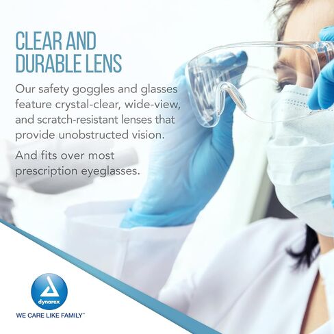 Dynarex 2200 Protective Eyewear, Clear, Pack of 50 in Saudi Arabia