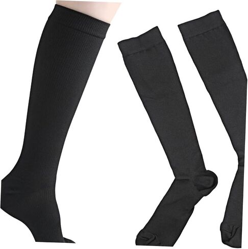 1Pair Xl Black Female Calf Compression Stockings Fashionable for Sports Breathable Elastic Material Suitable for Casual Wear for Men and Women in Saudi Arabia