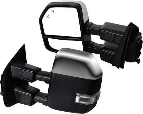AERDM New towing mirror Power Heated Compatible with Ford Super Duty F-250 F-350 F-450 F-550 2017 2018 2019 Pickup Truck Replacement Extendable Towing with Turn Signal,Clearance and Auxiliary Lamp in Saudi Arabia