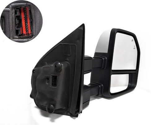AERDM New towing mirror Power Heated Compatible with Ford Super Duty F-250 F-350 F-450 F-550 2017 2018 2019 Pickup Truck Replacement Extendable Towing with Turn Signal,Clearance and Auxiliary Lamp in Saudi Arabia
