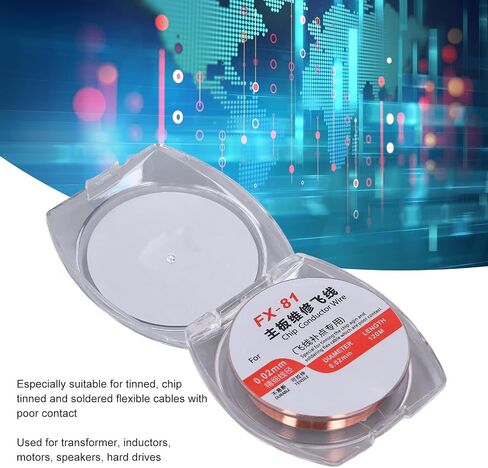 Kadimendium 1Pcs Enameled Wire PCB Accurate Repair Wire High Electrical Conductivity Insulation Copper Winding Wire PCB Repair Enameled Wire (FX for 81 0 . 02mm Dia) in Saudi Arabia