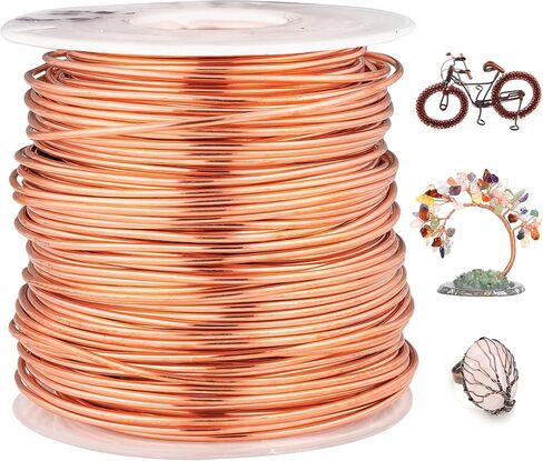 18 AWG - 200 FT 99.9% Bare Copper Wire, Soft Pure Craft Wires for Gardening, Electroculture, Jewelry Making, Beading, Ground Wire & DIY in Kuwait