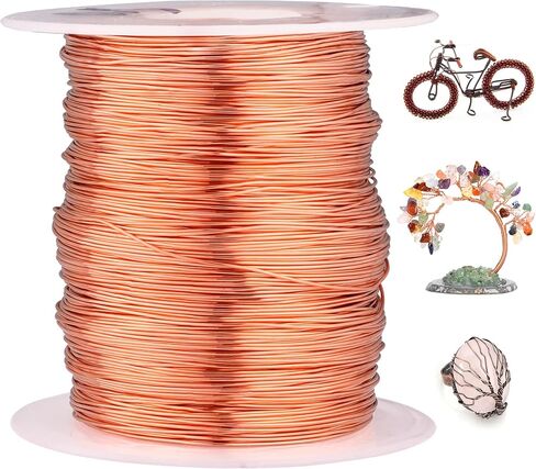 18 AWG - 200 FT 99.9% Bare Copper Wire, Soft Pure Craft Wires for Gardening, Electroculture, Jewelry Making, Beading, Ground Wire & DIY in Kuwait