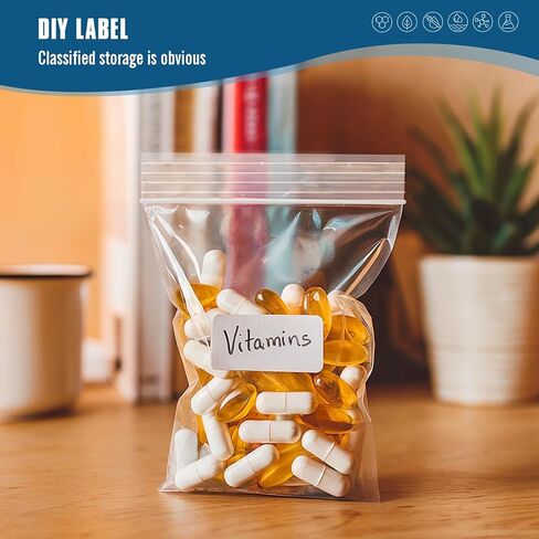 450 PCS Premium 3 × 4 بوصة أكياس المجوهرات البلاستيكية الصغيرة Ziplock ، وأكياس التعبئة والتغليف الصافية الصافية للتخزين ، والأعمال التجارية الصغيرة ، والحبوب ، والوجبات الخفيفة وملحقات السفر in Saudi Arabia