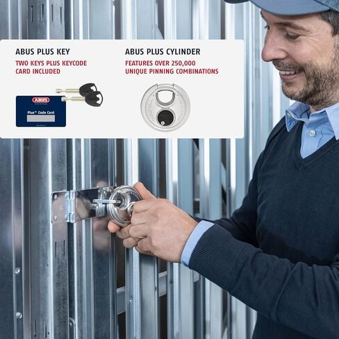 Abus Diskus 20/70 قفل قرص من الفولاذ المقاوم للصدأ - قفل مقاوم للصدأ مع 3/8 بوصة - مصنوع في ألمانيا - مختلط مختلف in Kuwait