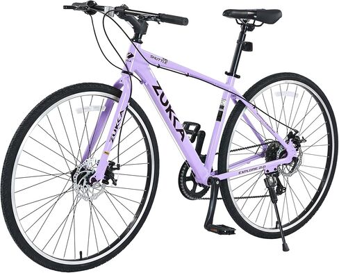 Meghna Road Bike Aluminium Frame 700C Wheel Wheel Handbar 7 Speed ​​Lightweight Hybrid Bike 700 × 35C Tyre للرجال جونيور للانتقال إلى العمل في الذهاب للتسوق in Saudi Arabia