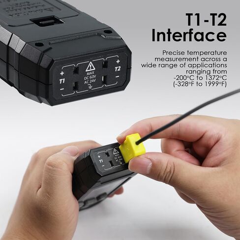 مقياس حرارة حراري رقمي ثنائي القناة K -Type Type مع تحقيقات حرارية من نوع 4 K ، -328 ~ 2501 ℉ Termocouple Tester مع شاشة الإضاءة الخلفية LED in Kuwait
