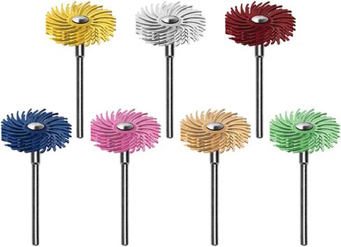 DEDECO SUNBURST - 7/8 بوصة TC 4 -PLY DYRIAL DIRSTS - مجموعة أدوات تنظيف وتلميع بالحرارة الدقيقة ، متنوعة: 1 من كل 7 قوام حصباء 3/32 بوصة (2.35 ملم) (7 قطعة) in Saudi Arabia