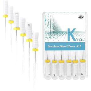 xux 6pcs/pack endo ende استخدم ملفات k-file المقاوم للصدأ ملفات endodontic #15 ملفات endo rotary 21mm/25mm (21mm) in Kuwait