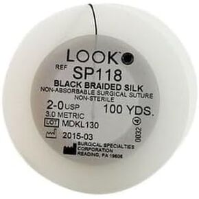 Look SP118 Silk Spool 2/0 Black Braided Sutures 100 Yards in Saudi Arabia