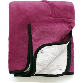 SJC Lap Blanket for Elderly Lightweight Wheelchair Blanket with Pocket Plush Flannel Office Shawl for Sofa,Bed 43.3"*27.5" (Red) in Kuwait