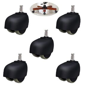 عجلات العجلات ، عجلات الأثاث ، عجلات 5 مجموعة من المكتب كرسي Caster 2 "PP عجلات الأثاث البلاستيكية ، Castor مكتب كمبيوتر بديل ، كتم ، للأرضيات الصلبة والسجاد ، عجلة مزدوجة ، سعة 550 رطل in Kuwait