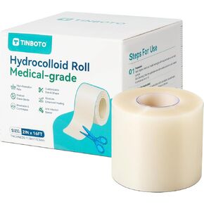 Hydrocolloid Roll for Wound Care, Hydrocolloid Bandages with Self-Adhesive, Cut-to-Size Patch Bandages, Ultra Absorbent, Waterproof, First Aid Kit Essential (2IN*16FT) in Saudi Arabia