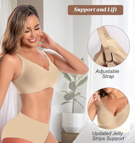 حمالات الصدر اللاسلكية اللاسلكية للسيدات ، رفيع الراحة لا ترتدي الأركان الداخلية تغطية كاملة الرياضة الرياضية اليومية in Kuwait