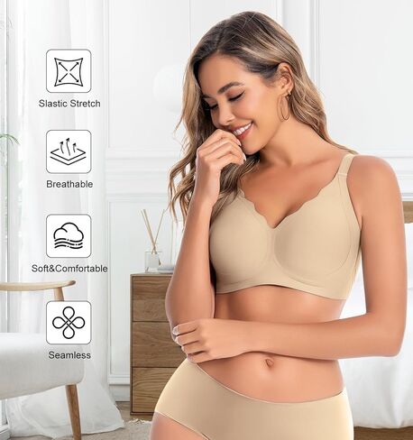 حمالات الصدر اللاسلكية اللاسلكية للسيدات ، رفيع الراحة لا ترتدي الأركان الداخلية تغطية كاملة الرياضة الرياضية اليومية in Kuwait