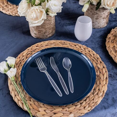 Party Bargains Disposable Cutlery set, SAPPHIRE Design, Clear Color, 360 Pieces: 180 Forks, 120 Spoons, 60 Knives in Kuwait