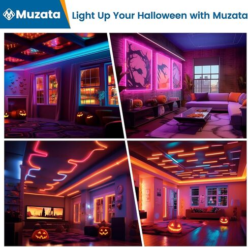 Muzata 10pack 3.3ft/1m قناة LED أوسع قناة أسود LED قناة الناشر مع الغطاء الأبيض حليبي U102 BW 1M in Kuwait
