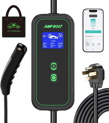 المستوى 1 و 2 EV Charger 16 AMP 110-240V ، شاحن سيارة كهربائي مع تطبيق ذكي ، محطات شحن المركبات مع شاشة LCD للمنزل ، متوافق مع J1772 EV ، NEMA 6-20 مع NEMA 5-15 PLUT in Saudi Arabia