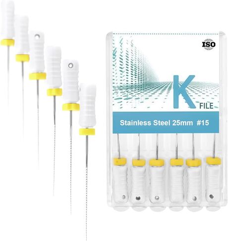 xux 6pcs/pack endo ende استخدم ملفات k-file المقاوم للصدأ ملفات endodontic #15 ملفات endo rotary 21mm/25mm (21mm) in Kuwait