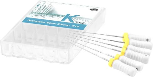 xux 6pcs/pack endo ende استخدم ملفات k-file المقاوم للصدأ ملفات endodontic #15 ملفات endo rotary 21mm/25mm (21mm) in Kuwait