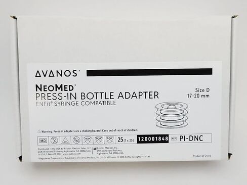 Enfit Press-in Medicine Bottle Adapter 17mm-20mm-Box من 25 in Saudi Arabia
