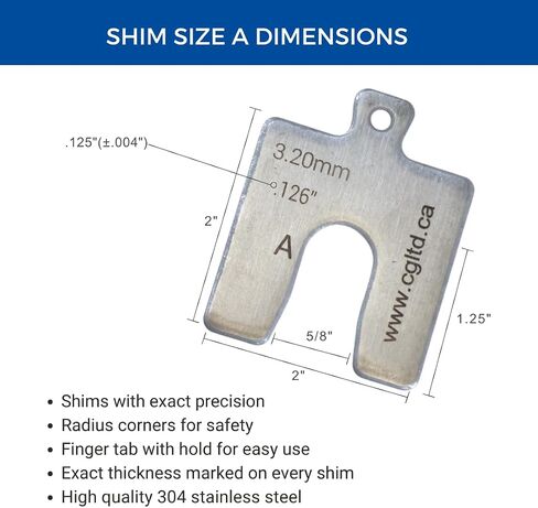CGLTD STELAL STELL SLOTTED SHIM KIT ، SIZE A ، 2 "× 2" (حزمة 260) in Saudi Arabia
