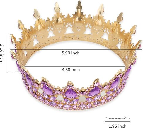 CAVETEE Crystal Tiaras and Crowns for Women Full Round Queen Crown for Women Bridal Wedding Prom Princess Hair Headbands Birthday Decorations Birthday Crown Cake Topper(Red and Gold) in Saudi Arabia