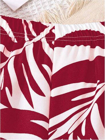 SweatyRocks Girl's 2 Piece Outfits Cut Out Criss Cross Puff Short Sleeve Crop Top and Wide Leg Pants Set in Saudi Arabia
