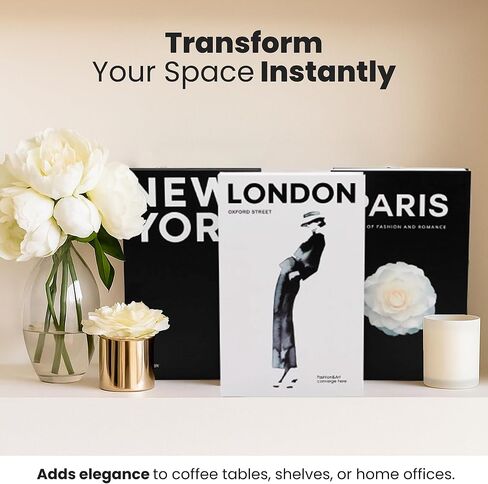 Faux Decorative Bookend - Decorative Books - Boxes for Coffee Table, Bookshelf Decor - Fake Books for Home Decor, Photo Box Storing Memories - Set of 3 Units- Ref: Cities in Kuwait