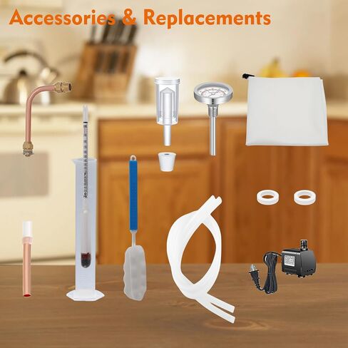 Alcohol Still 8 GAL 3 Pots Shine Still Distillery Kit for Alcohol Stainless Copper Tube Complete with Thumper Keg Water Pump Metal Thermometer Airlock Brew Bag Proof Alcoholmeter Test Kit in Kuwait