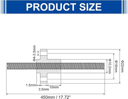 UXCELL 2PCS 470MM TR8X2 برغي الرصاص مع الجوز النحاسي (خيط ACME ، الملعب 2 مم ، 1 بدايات ، رصاصة 2 مم) ، 304 ترقية طابعة شريط المسمار الفولاذ المقاوم للصدأ مع أنبوب التغليف البلاستيكي ، الفضة in Kuwait