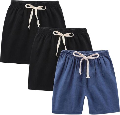 3 حزمة بويز بويز جيرل فتيات شورتات شورتات شورت شورت شاطئ الصيف غير الرسمي للأطفال في الهواء الطلق يركض 2-10 سنوات in Kuwait