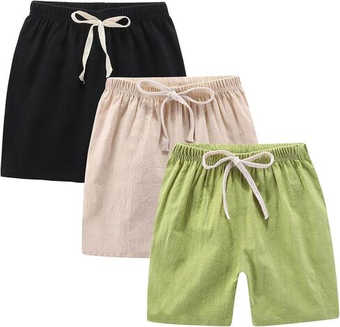 3 حزمة بويز بويز جيرل فتيات شورتات شورتات شورت شورت شاطئ الصيف غير الرسمي للأطفال في الهواء الطلق يركض 2-10 سنوات in Kuwait