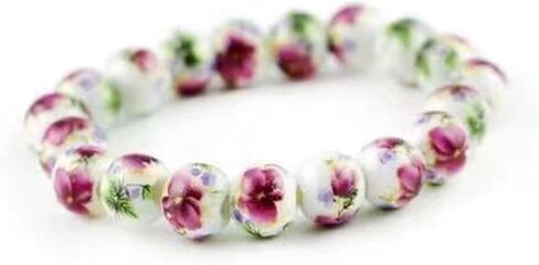Porcelain Beads Bracelet for Women Elegant Vintage Style Blue Flower Ceramics Bracelet Chinese Style Celadon Wrist Bracelet Sunflower Bracelets in Saudi Arabia