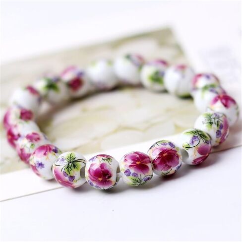 Porcelain Beads Bracelet for Women Elegant Vintage Style Blue Flower Ceramics Bracelet Chinese Style Celadon Wrist Bracelet Sunflower Bracelets in Saudi Arabia