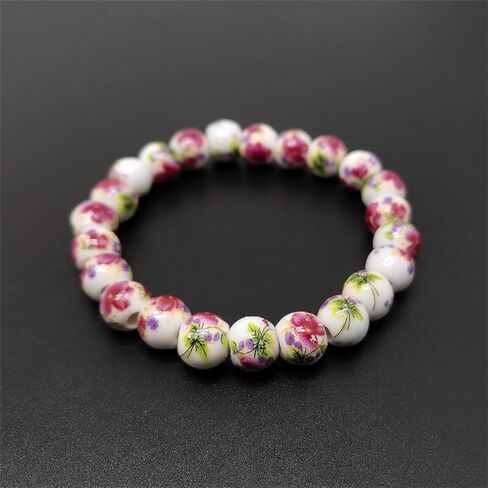 Porcelain Beads Bracelet for Women Elegant Vintage Style Blue Flower Ceramics Bracelet Chinese Style Celadon Wrist Bracelet Sunflower Bracelets in Saudi Arabia
