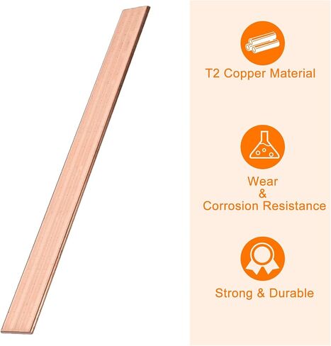 شريط مسطح النحاس Uxcell ، 1/16 "سماكة x 1" عرض × 8 "طول مطحنة لوحة الحافلة النحاسية للنحاس للكهرباء (1.5 مم × 25 مم × 200 مم) in Saudi Arabia