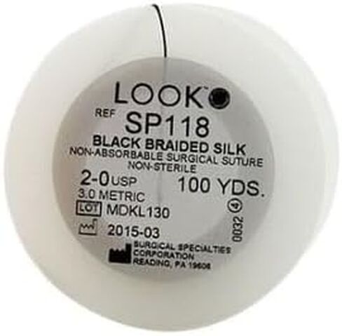 Look SP118 Silk Spool 2/0 Black Braided Sutures 100 Yards in Saudi Arabia