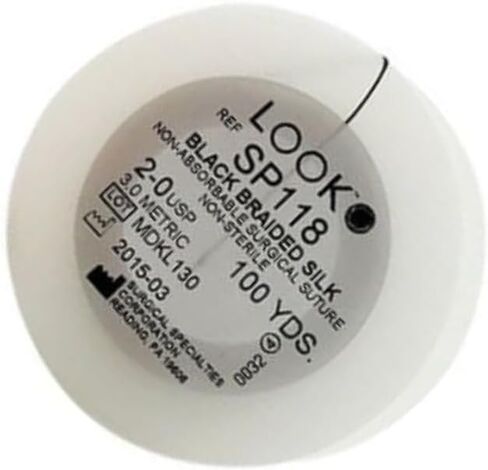 Look SP118 Silk Spool 2/0 Black Braided Sutures 100 Yards in Saudi Arabia