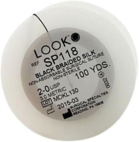 Look SP118 Silk Spool 2/0 Black Braided Sutures 100 Yards in Saudi Arabia