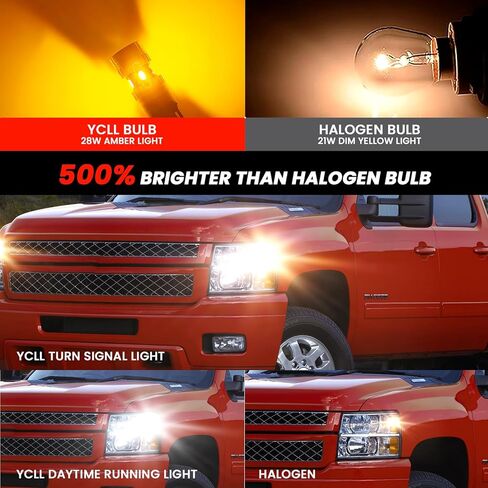 7443 Switchback LED CANBUS Bulb 7440 for Dual Colors Amber/White Front Turn Signal Lights Error Free for Chevy Silverado 2500/3500 2020-2024,2 Pack in Kuwait